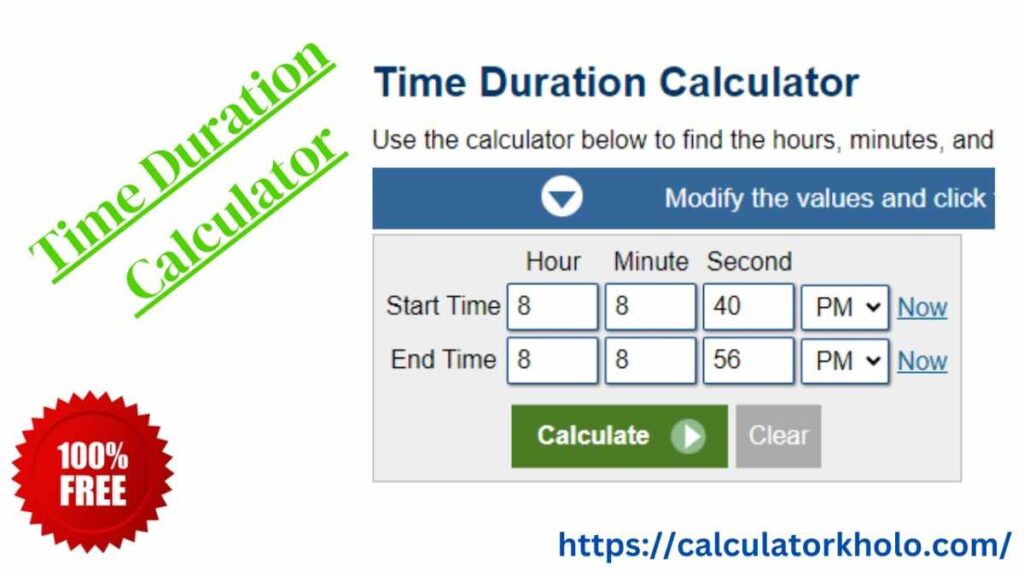 Time Duration Calculator