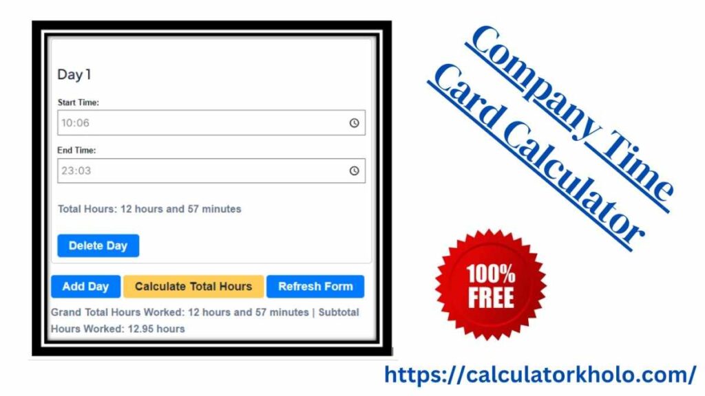 Company Time Card Calculator
